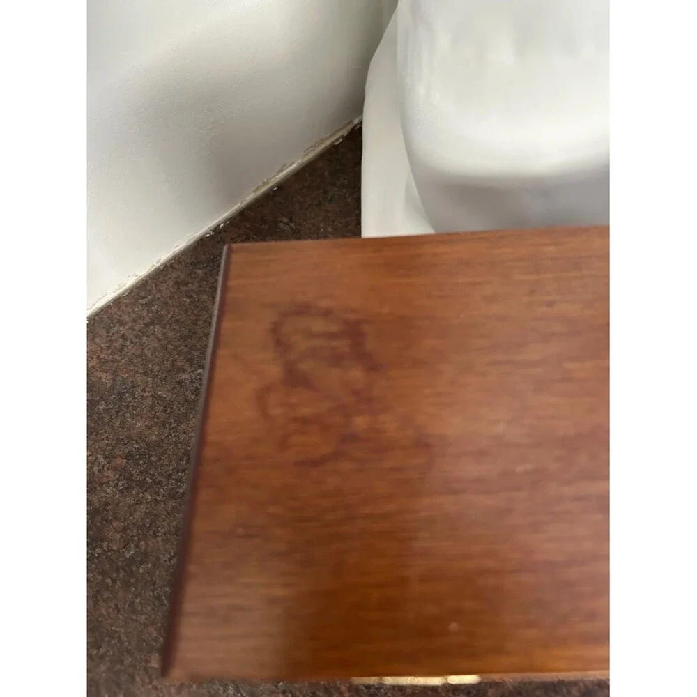 Vintage Wooden Jewelry Box spot on top see pics L 8 x W 4.5 D 4.5 inch